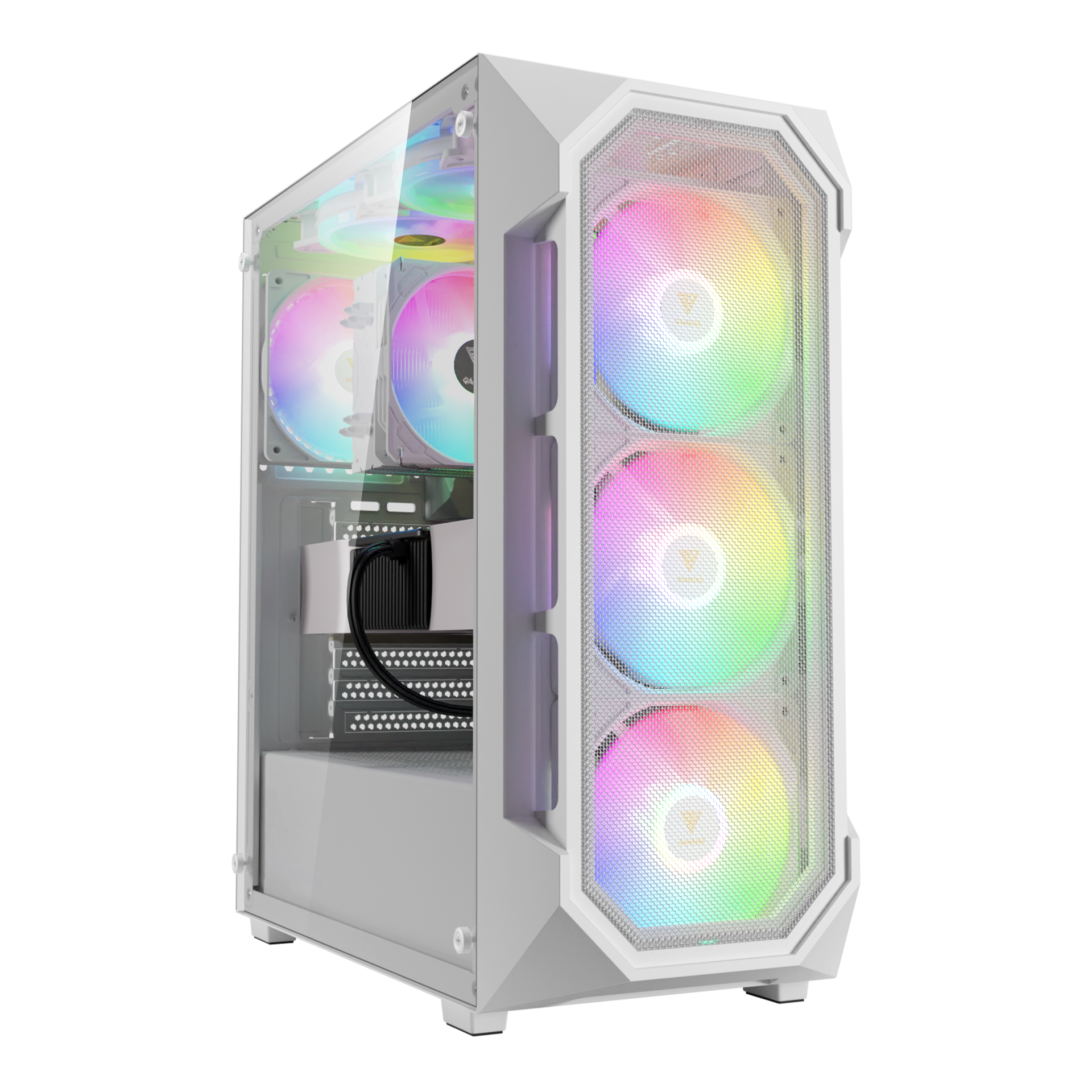 GAMDIAS AURA GC1 ELITE ARGB Mid Tower Gaming Case - White GAMDIAS AURA GC1 ELITE ARGB Mid Tower Gaming Case - White